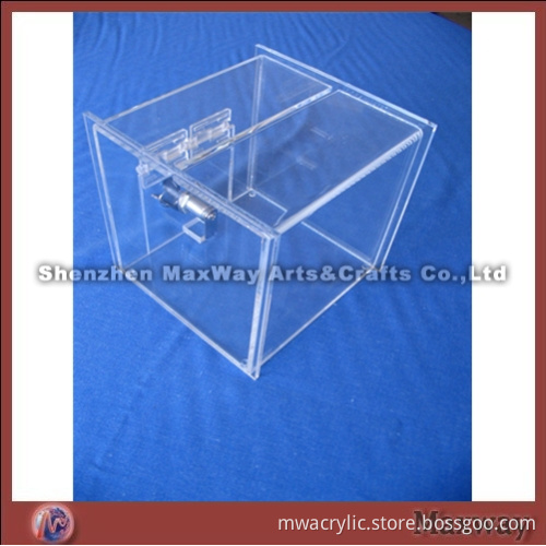 Clear Special Cubical Acrylic/Perspex Suggestion/Ballot Box/Case